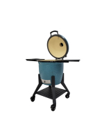 Barbecue au charbon de bois en céramique pliable Royal Kamado MK22Pro de 22 pouces avec fonction fumoir, chariot et design portable en fonte moderne