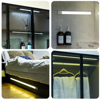 Éclairage LED pour armoire de cuisine en alliage d'aluminium avec variateur d'intensité continu 3000K-6000K, détecteur de mouvement PIR et garantie de 2 ans