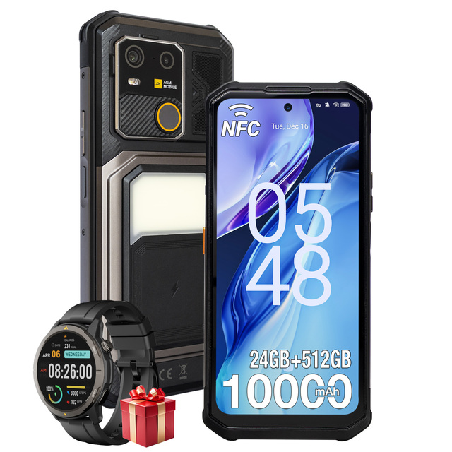 AGM G3 6.72" 5G LTE Smartphone 24(12+12)GB+512GB Android 15 MTK7300 120Hz IP68 Waterproof Rugged Phone Spanish Language Support