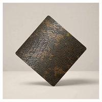Panneaux muraux ou de plafond en métal bronze vintage Etched065 pour projets de décoration de plafond haut de gamme