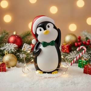 Factory 9 Inches <b>Battery</b> Operated Xmas Holiday Home <b>Table</b> Decor Plastic Christmas Animal Gift Penguin with LED <b>Lights</b> - Product Image 1