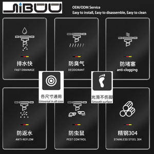 Grille de drain de <span class=keywords><strong>douche</strong></span> moderne de luxe <span class=keywords><strong>pour</strong></span> salle de bain 150x150mm en acier inoxydable SUS304/316L, antidérapante et anti-colmatage, <span class=keywords><strong>pour</strong></span> hôtels et sous-sols - Product Image 3