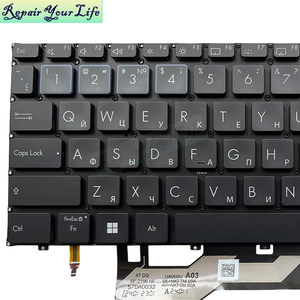 RU รัสเซียคีย์บอร์ดแล็ปท็อปแบบมีไฟพื้นหลังสำหรับ <span class=keywords><strong>ASUS</strong></span> <span class=keywords><strong>ExpertBook</strong></span> <span class=keywords><strong>B9</strong></span> <span class=keywords><strong>OLED</strong></span> B9403 B9403CVA 0KNX0-162PRU00 คีย์บอร์ดยี่ห้อใหม่ 1234 ขอบสีฟ้า - Product Image 2