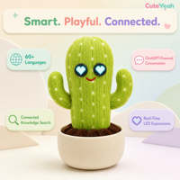 Peluche Cactus Parlant IA ChatGPT, Animal en Peluche Électronique, Jouet d'Éveil pour Enfants, Cadeau de Noël en Gros