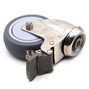 Rodas de Borracha Preta TPR PU PP POM PA de 1 a 8 Polegadas em Aço Inoxidável e Poliuretano - Product Image 3