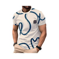 Chemises pour hommes en tissu tricoté décontracté, imprimé numérique, 100% polyester, anti-boulochage