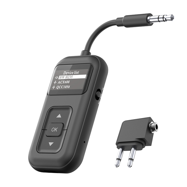 6.0 2-in-1 Audio Adapter (Transmitter/Receiver), 300mAh Battery for Car AUX & Old Speakers, TV Audio Converter
