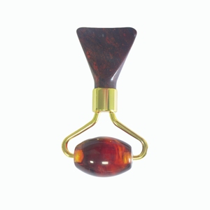 Rouleau de massage facial en jade rouge de fabrication chinoise, combiné à une plaque Gua Sha en forme de queue de poisson, outil de relaxation pour le contour des yeux et de sculpture du visage, pour le bien-être. - Product Image 3