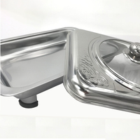 Plat de service en acier inoxydable à prix réduit avec couvercle en verre pour buffet alimentaire
