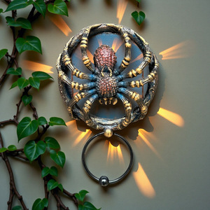 Spider Shaped Resin Door Ring <b>Decorative</b> Antique Style For Door Handle <b>Retro</b> Design Easy Installation - Product Image 3