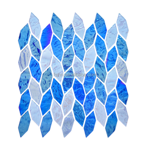 Moderne <span class=keywords><strong>Piastrelle</strong></span> a Mosaico in Vetro Blu a Forma Quadrata per Pareti Interne, <span class=keywords><strong>Bagno</strong></span>, Cucina, Piscina - Product Image 3