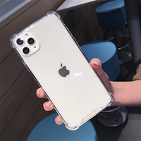 Coque de téléphone transparente antichoc en silicone TPU pour iPhone 17 16 15 14 13 12 11 Pro Max XR 7 8 Plus