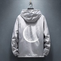 Veste d'automne tendance pour homme jeune, manteau d'étudiant brodé, design uni, fourniture ODM, 100 % coton, coupe-vent et anti-plis