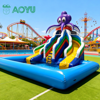 AOYU Best-seller Parc aquatique mobile gonflable en PVC commercial avec toboggan et château gonflable pour les événements en plein air des enfants