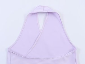 Chemisier en satin à col halter asymétrique sans manches pour femme 2026 – Haut élégant et sexy en satin texturé pour soirée et été - Product Image 5