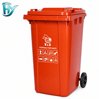 Poubelle en plastique PP écologique de 240 L, grande taille, couvercle ouvert, seau de rangement extérieur, poubelle à ordures et à déchets, bac de recyclage