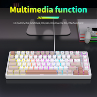 Teclado Mecánico para Juegos RAIKU GK83 de 83 Teclas, Interruptor Mecánico Real, Retroiluminación RGB, Soporte de Doble Etapa, Cable Desmontable para PC y Esports