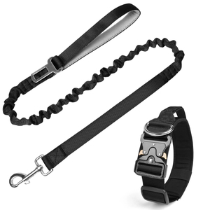 PUPE Best Selling Luxury Durable Strong Anti-Pull <b>Shock</b> Personalized Ribbon Nylon Pet <b>Collar</b> Elastic Colorful Dog Leash - Product Image 1