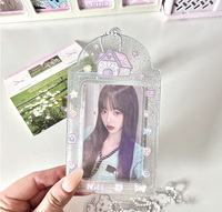 Porte-cartes PVC à paillettes personnalisé, porte-photocarte, porte-clés en plastique – Prix usine