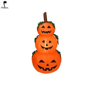 Calabazas apiladas hinchables para Halloween, fácil de instalar para decoración festiva, fiestas en interiores y exteriores