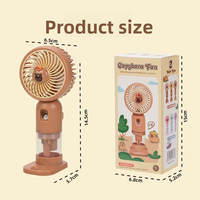 Dispositif hydratant dessin animé ventilateur de pulvérisation d'eau USB charge Mini ventilateurs humidificateur petit ventilateur de poche rafraîchissant
