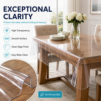 Nappe transparente en PVC YJ, couverture de table en plastique transparent, protection de table en vinyle pour camions de restauration, découpable sur mesure, usage commercial