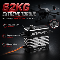 Servomoteur robotique XQ-POWER XQ-S8060D 62 kg à couple élevé, numérique sans noyau, engrenages en acier inoxydable, aluminium CNC, 8,4 V, pour UAV, OEM