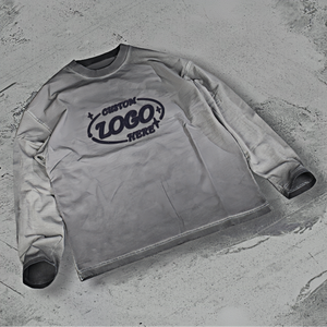 Camiseta de Manga Larga de Algodón Personalizada, Sudadera de Gran Tamaño con Serigrafía, Fabricación de Sudaderas de Manga Larga para Hombre, Lavado Ácido - Product Image 1