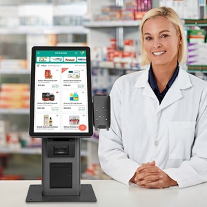 15.6Inch Desktop Self Service Kiosk Touch Screen <b>Printer</b> <b>Scanner</b> POS Holder Payment Kiosk Windows/Android for Shop Pharmacy - Product Image 1