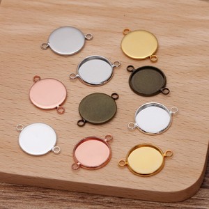 ถาดจี้รูปทรงกลมสำหรับใส่พลอย ขนาด 8 มม.-25 มม. สำหรับทำสร้อยคอ สีเงิน ทอง โรสโกลด์ ดำ ทองแดงโบราณ ขาว ชุบสีทอง - Product Image 2