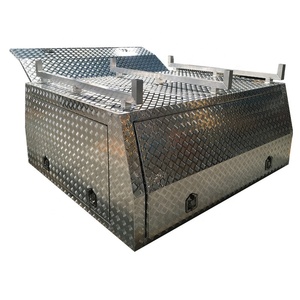 Boîte à outils <span class=keywords><strong>pour</strong></span> pick-up en aluminium à carreaux, sur mesure, étanche, <span class=keywords><strong>pour</strong></span> extérieur, avec trois couvercles, anti-poussière et verrouillable - Product Image 1