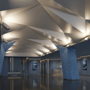 Panel Decorativo Moderno 3D, Revestimiento Metálico Suspendido para Vestíbulo de Hotel - Product Image 3