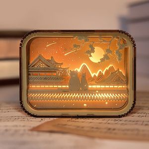 Lámpara de tallado en madera con sombra de luz estéreo 3D batería creativa táctil FIESTA DE Halloween favores regalo niñas evento perfecto - Product Image 1