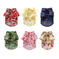 Vêtements pour animaux de compagnie personnalisés avec logo OEM, motif fruits d'été, laisse pour chien, chemise hawaïenne respirante pour chiot, vêtements pour chien doux et frais
