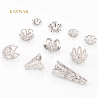 KAVNAR Embouts de perles en forme de fleur 9x22mm en acier inoxydable, embouts en filigrane pour la fabrication de bijoux, vente en gros, vente en vrac, artisanat