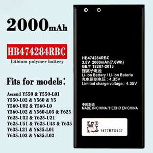 แบตเตอรี่ HB474284RBC สำหรับ <span class=keywords><strong>Huawei</strong></span> แบตเตอรี่สำรอง Li-PO ลิเธียมสำหรับ Y635 Y625 Y560 Y5 G620 - Product Image 2