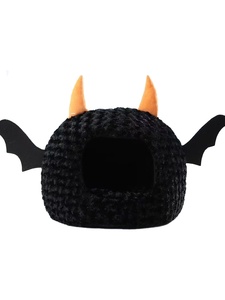 Nueva llegada de la perrera para mascotas de Halloween al por mayor completamente cerrado Little Devil Dog House estilo de moda cálido y divertido diseño de dibujos animados - Product Image 3