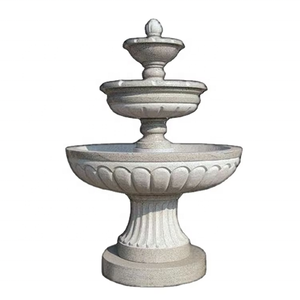 <span class=keywords><strong>Fontaine</strong></span> extérieure à trois niveaux <span class=keywords><strong>en</strong></span> marbre blanc avec <span class=keywords><strong>bassin</strong></span> <span class=keywords><strong>en</strong></span> <span class=keywords><strong>pierre</strong></span> sculptée à la main, design moderne, durable et facile à nettoyer - Product Image 3