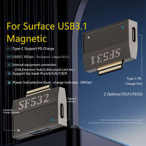 Adaptador Hub 2 en 1 USB Tipo C a USB A para Transferencia de Datos y Carga Rápida PD para Surface Pro, Adaptador USB-C para Surface Book - Product Image 6
