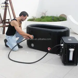 PRECIO BAJO FÁBRICA Terapia en el hogar Cold Plunge Recovery Pod con enfriador Oval Ice Bath Cubo inflable Icebath