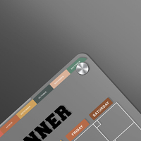 Calendrier magnétique en acrylique transparent pour réfrigérateur, tableau effaçable à sec, impression magnétique, cadre en matériaux recyclés avec marqueurs