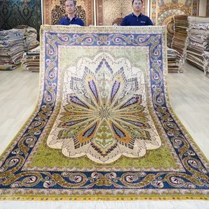 Metal Thread New Design Handmade Custom Home Treasures Of The Orient Tabriz Silk Rugs For Sale