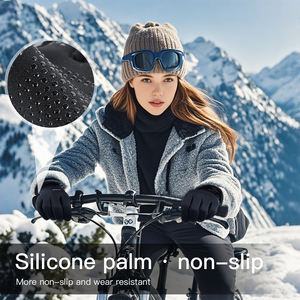 男女兼用 タッチスクリーン対応 レーシンググローブ 冬 アウトドア サイクリング & ランニング 保温手袋 滑り止めシリコン 暖かい 薄手 防寒 - Product Image 5