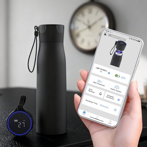 Bouteille d'eau intelligente personnalisée en acier inoxydable, flacons isothermes et thermos avec rappel de consommation et affichage de la température, gobelets intelligents - Product Image 1