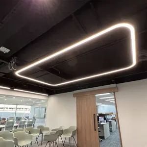 Modern stil asma tavan ışığı kavisli alüminyum profil Led ışıklar