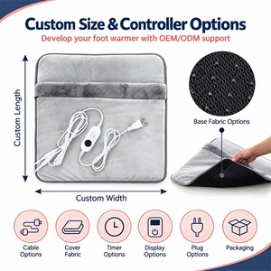 Custom Electric Foot Warmer OEM ODM Customizable Size Color Logo Wholesale Heated Foot Warmer Supplier <b>for</b> Home Office - Product Image 6