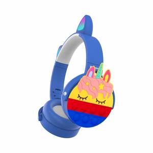 Auriculares inalámbricos de unicornio a-<span class=keywords><strong>pop</strong></span> it para mujer, niños y adultos, de silicona, arcoíris, unicornio - Product Image 3