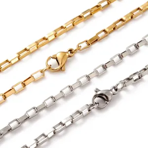 1.5/2/2.5mm Fashion Stainless Steel Long Box Chain For Men Woman Minimalist Jewelry Findings Making Gifts