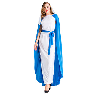 Vestido Largo de la Virgen María con Capa Azul, Disfraz para Actuación en Escenario, para Mujeres Adultas - Product Image 5