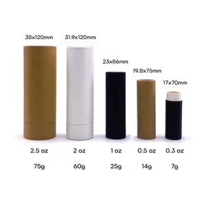 Boş biyobozunur özel kozmetik karton katı parfüm plastik ücretsiz kağıt tüp Deodorant tı kağıt dudak balsamı tüpler